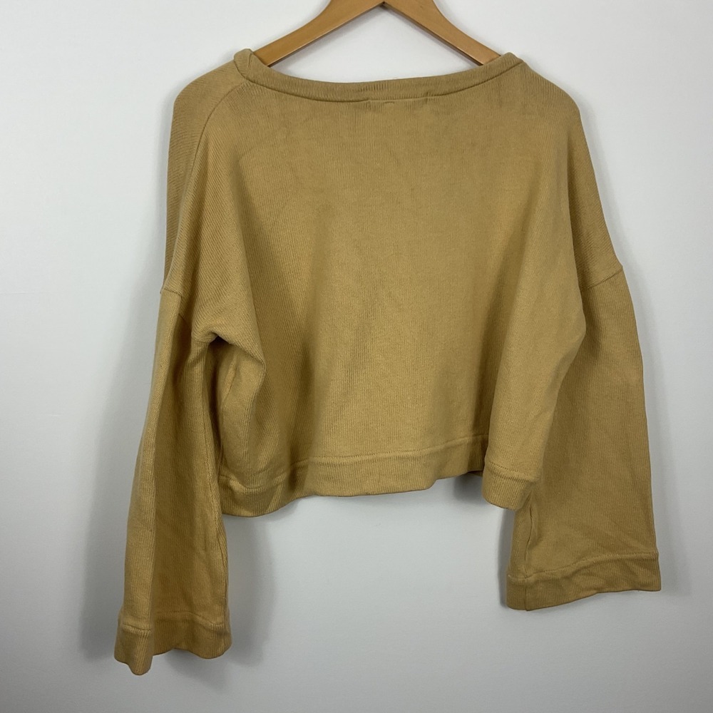 Hackwith Design House‎ Crop Boxy Lagenlook Sweater Top Bell Sleeve M/L - Picture 2 of 5